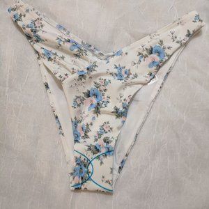 Bikini bottom - white/blue floral